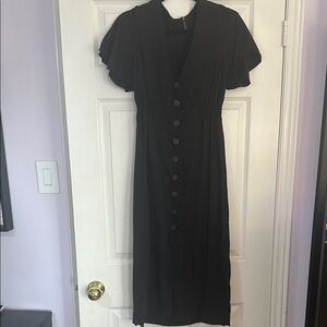 Zara Black Button-Down Dress